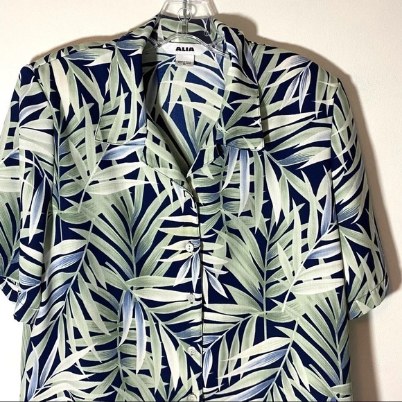 ALIA Vintage Floral Hawaiian Shirt Size 12 - Picture 2 of 6